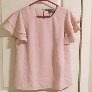 Vero Moda Pink Flutter Sleeve Blouse